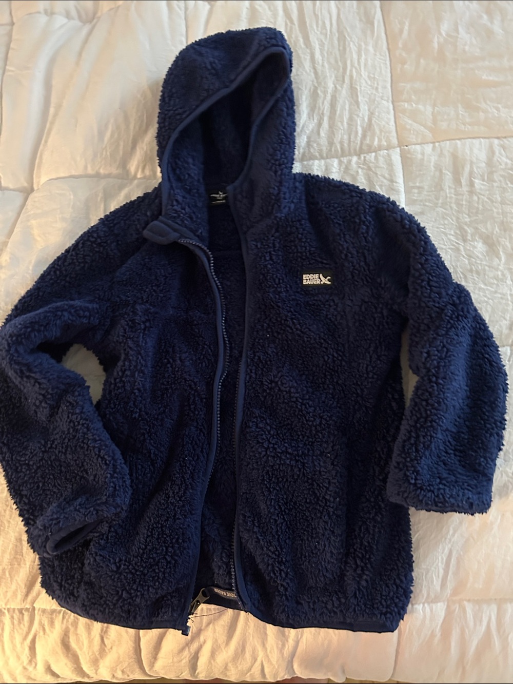 Kids XS (5-6) Eddie Bauer Deep Navy Sherpa Zip-Up Hoodie
